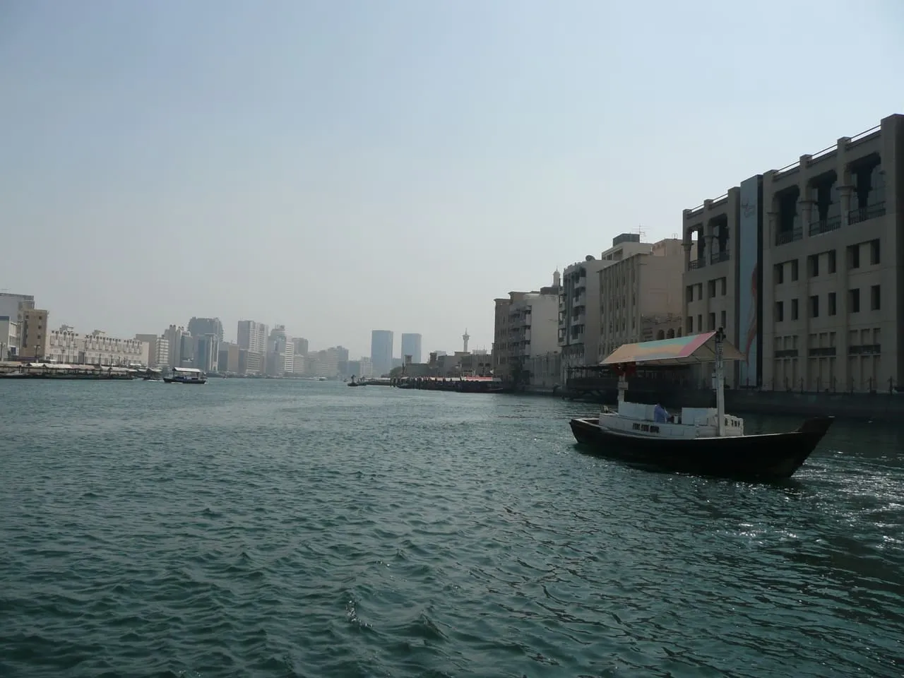 An abra water taxi crossing Dubai Creek